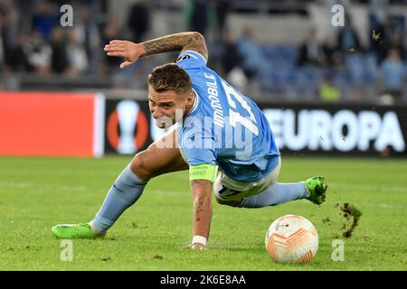 Roma, Italie. 13th octobre 2022. Ciro immobile de SS Lazio en action pendant le match de football du groupe F de l'Europa League entre SS Lazio et Sturm Graz au stade Olimpico à Rome (Italie), 13 octobre 2022. Photo Antonietta Baldassarre/Insidefoto crédit: Insidefoto di andrea staccioli/Alamy Live News Banque D'Images