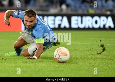 Roma, Italie. 13th octobre 2022. Ciro immobile de SS Lazio en action pendant le match de football du groupe F de l'Europa League entre SS Lazio et Sturm Graz au stade Olimpico à Rome (Italie), 13 octobre 2022. Photo Antonietta Baldassarre/Insidefoto crédit: Insidefoto di andrea staccioli/Alamy Live News Banque D'Images