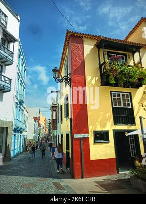 Colouful vieilles maisons à santa cruz de la palma espagne, las palma, la palma, la Palma vieille ville, fort à las palma, las palmas de gran caneria Banque D'Images