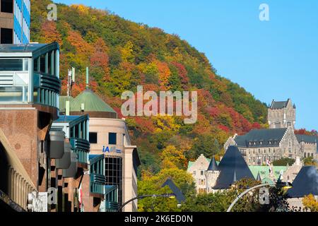 Montréal, Canada - 11 octobre 2022 : Mont-Royal de l'avenue McGill College à l'automne Banque D'Images