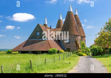 Une maison d'oast à Chiddingstone Kent Angleterre Royaume-Uni Banque D'Images