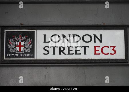 London Street, nom de rue à Londres Angleterre Royaume-Uni Banque D'Images