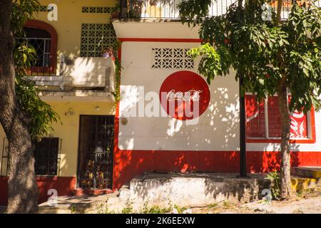 Panneau Coca Cola vintage, Puerto Vallarta, Mexique Banque D'Images