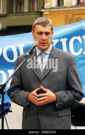 Roman Jacek Giertych (né 27 février 1971 en årem) - politicien polonais et avocat, avocat. En 2001C2007, il a été adjoint au Sejm des mandats 4th et 5th, en 2006C2007, vice-président du Conseil des ministres et ministre de l'éducation nationale dans les gouvernements de Kazimierz Marcinkiewicz et Jaros¸aw KaczyÄski, Ancien président de la jeunesse polonaise et de la Ligue des familles polonaises. Photo Kazimierz Jurewicz, Banque D'Images