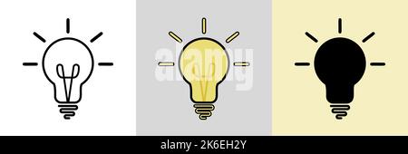 Icônes de lampe définies. Collection Idea LAMP Icon. Style plat Illustration de Vecteur