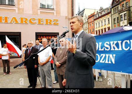 Roman Jacek Giertych (né 27 février 1971 en årem) - politicien polonais et avocat, avocat. En 2001C2007, il a été adjoint au Sejm des mandats 4th et 5th, en 2006C2007, vice-président du Conseil des ministres et ministre de l'éducation nationale dans les gouvernements de Kazimierz Marcinkiewicz et Jaros¸aw KaczyÄski, Ancien président de la jeunesse polonaise et de la Ligue des familles polonaises. Photo Kazimierz Jurewicz, Banque D'Images