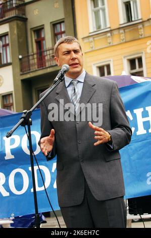 Roman Jacek Giertych (né 27 février 1971 en årem) - politicien polonais et avocat, avocat. En 2001C2007, il a été adjoint au Sejm des mandats 4th et 5th, en 2006C2007, vice-président du Conseil des ministres et ministre de l'éducation nationale dans les gouvernements de Kazimierz Marcinkiewicz et Jaros¸aw KaczyÄski, Ancien président de la jeunesse polonaise et de la Ligue des familles polonaises. Photo Kazimierz Jurewicz, Banque D'Images