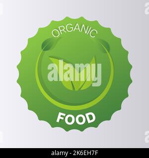 Banderole pour aliments biologiques de style plat. Fruits et céréales géométrie minimaliste avec forme et figure simples. Parfait pour la circulaire, l'affiche Web, naturel Illustration de Vecteur