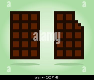 barre de chocolat de 8 bits. Article de logo de nourriture pour les ressources de jeu dans l'illustration vectorielle. Illustration de Vecteur