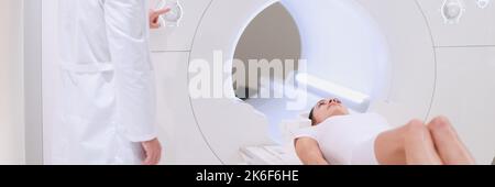 Gros plan sur la tomodensitométrie médicale ou le scanner IRM Banque D'Images