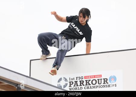 Tokyo, Japon. 14th octobre 2022. Hikari Izumi (JPN) Parkour : 1st FIG Parkour Championnats du monde qualification de la vitesse des femmes au Parc sportif urbain Ariake à Tokyo, Japon . Credit: YUTAKA/AFLO SPORT/Alay Live News Banque D'Images