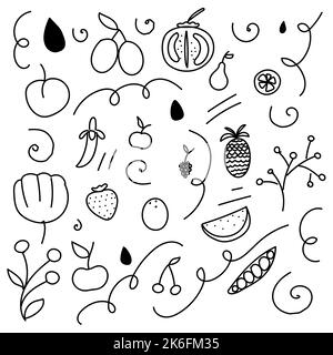 image vectorielle de légumes et de fruits d'automne Illustration de Vecteur