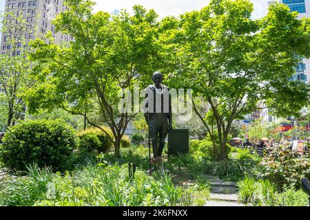 New York, États-Unis d'Amérique – 9 mai 2017. Monument à Mahatma Ghandi sur Union Square à New York. La sculpture en bronze représentant Banque D'Images
