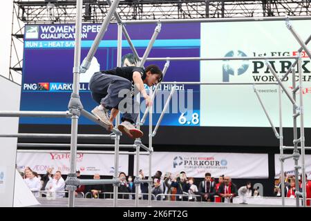 Tokyo, Japon. 14th octobre 2022. Hikari Izumi (JPN) Parkour : 1st FIG Parkour Championnats du monde qualification de la vitesse des femmes au Parc sportif urbain Ariake à Tokyo, Japon . Credit: YUTAKA/AFLO SPORT/Alay Live News Banque D'Images