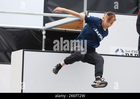 Tokyo, Japon. 14th octobre 2022. Nagisa Kondo (JPN) Parkour : 1st FIG Parkour Championnats du monde qualification de vitesse des femmes au Parc sportif urbain Ariake de Tokyo, Japon . Credit: YUTAKA/AFLO SPORT/Alay Live News Banque D'Images