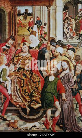 Derick Baegert, * UM 1440, † UM 1515, war ein bedeutscher deutscher Maler der Spätgotik, hier das Gemälde Christus vor Pilatus, Historisch, digital restaurierte Reproduktion einer Originalvorlage aus dem 19. Jahrhundert, genaues Originaldatum nicht bekannt / Derick Baegert, * c. 1440, † c. 1515, était un peintre allemand important de la fin de la période gothique, ici la peinture Christ avant Pilate, historique, restauré numériquement reproduction d'un original du 19th siècle, date exacte inconnue Banque D'Images