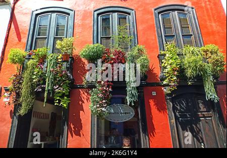 Colouful vieilles maisons à santa cruz de la palma espagne, las palma, la palma, la Palma vieille ville, fort à las palma, las palmas de gran caneria Banque D'Images