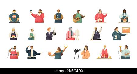 Ensemble vectoriel d'illustrations de professionnels créatifs. Style plat Illustration de Vecteur
