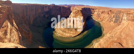 Vue panoramique sur Horseshoe Bend et le fleuve Colorado. Page, Arizona, États-Unis. Banque D'Images