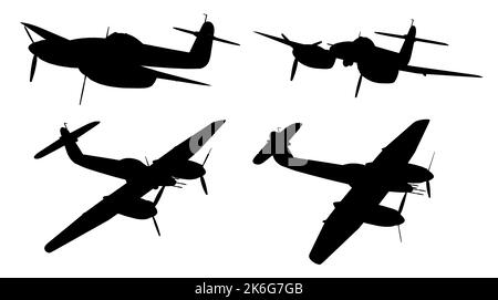 Silhouette avec un avion de chasse britannique de la Seconde Guerre mondiale Banque D'Images