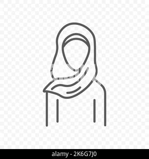 Femme musulmane. Hijab icône femme. Illustration vectorielle isolée sur fond blanc. Illustration de Vecteur