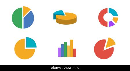 Icône de série de graphiques à secteurs. Ensemble d'éléments infographiques. Illustration vectorielle isolée Illustration de Vecteur