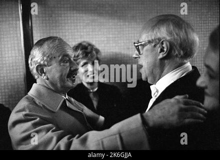 Astor Piazzolla, chanteuse et compositrice Argentine, Laura Escalada, chanteuse de tango, Mstislav Rostropovich, violoncelle russe et chef d'orchestre, Teatro Colon, 1984 Banque D'Images