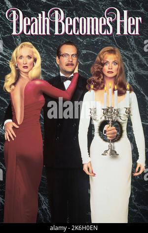 Death devient son affiche Meryl Streep 1992, Bruce Willis & Goldie Hawn Banque D'Images