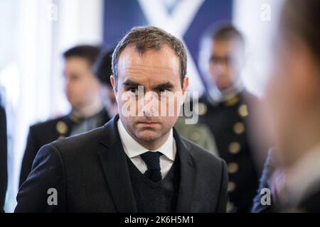 Palaiseau, France. 14 octobre 2022, visite de Sébastien Lecornu, ministre des forces armées à l'Ecole Polytechnique sur 14 octobre 2022 à Palaiseau, France. Photo de Nasser Berzane/ABACAPRESS.COM Banque D'Images