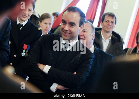Palaiseau, France. 14 octobre 2022, visite de Sébastien Lecornu, ministre des forces armées à l'Ecole Polytechnique sur 14 octobre 2022 à Palaiseau, France. Photo de Nasser Berzane/ABACAPRESS.COM Banque D'Images