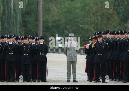 Palaiseau, France. 14 octobre 2022, visite de Sébastien Lecornu, ministre des forces armées à l'Ecole Polytechnique sur 14 octobre 2022 à Palaiseau, France. Photo de Nasser Berzane/ABACAPRESS.COM Banque D'Images