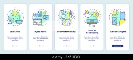 Alimentez votre maison avec des moyens d'énergie renouvelable en intégrant l'écran d'application mobile Illustration de Vecteur