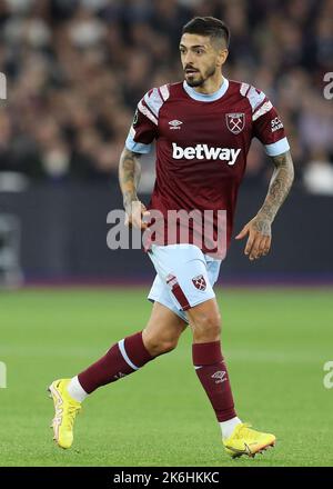 Londres, Angleterre, 13th octobre 2022. Manuel Lanzini de West Ham United lors du match de l'UEFA Europa Conference League au London Stadium, Londres. Le crédit photo devrait se lire: Paul Terry / Sportimage Banque D'Images