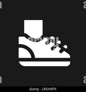Icône de l'interface utilisateur du glyphe du mode sombre de la sneaker Illustration de Vecteur