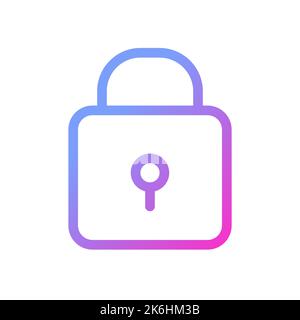 Icône de l'interface utilisateur linéaire à gradient parfait de pixel de cadenas Illustration de Vecteur