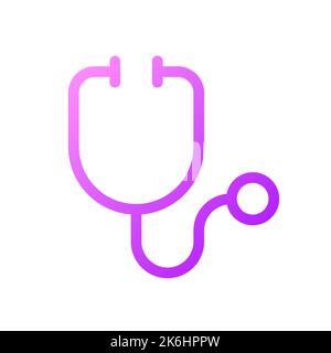 Stéthoscope pixel Perfect gradient linéaire icône de l'interface utilisateur Illustration de Vecteur