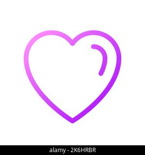 Icône de l'interface utilisateur linéaire de gradient Perfect Heart pixel Illustration de Vecteur