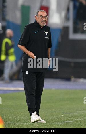 Stade Olimpico, Roma, Italie. 13th octobre 2022. UEFA Europa League football Match, Lazio contre Sturm Graz; Maurizio Sarri entraîneur de SS Lazio crédit: Action plus Sports/Alay Live News Banque D'Images