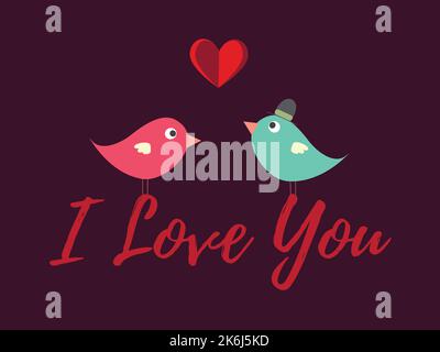 Oiseaux amoureux Illustration de Vecteur