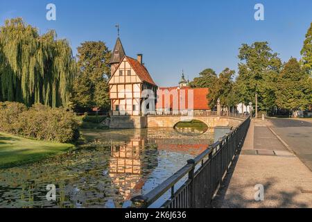 Vue célèbre dans la ville de Steinfurt, Rhénanie-du-Nord-Westphalie, Allemagne Banque D'Images