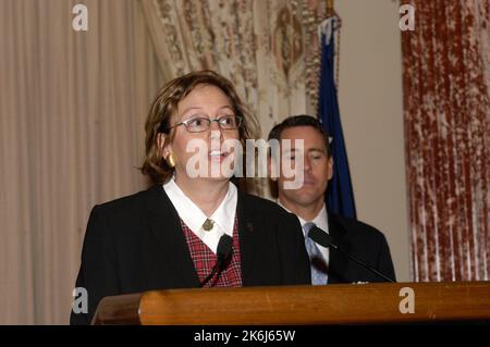 Réception du Conseil national pour les visiteurs internationaux dans la salle Benjamin Franklin Banque D'Images