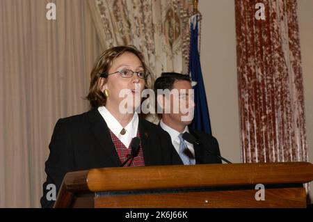 Réception du Conseil national pour les visiteurs internationaux dans la salle Benjamin Franklin Banque D'Images