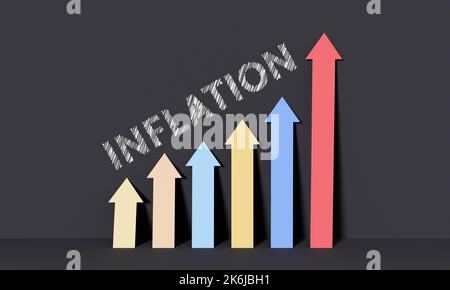 Inflation art concept. 3D rendu Banque D'Images