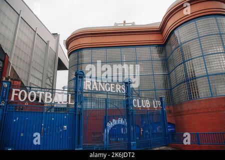 Rangers football Club est un club de football basé à Glasgow. Le stade Ibrox a été conçu par l'architecte Archibald Leitch. Banque D'Images