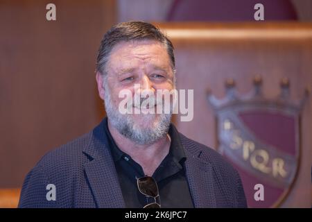 14 octobre 2022, Rome, Italie: L'acteur Russell Crowe à l'intérieur de la salle Jules César à Campidoglio à Rome (Credit image: © Matteo Nardone/Pacific Press via ZUMA Press Wire) Banque D'Images