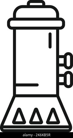 Vecteur de contour de l'icône de la pompe du pool de maintenance. Équipement d'eau. Piscine extérieure Illustration de Vecteur