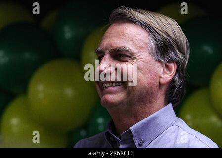 Belo Horizonte, Brésil. 14th octobre 2022. MG - Belo Horizonte - 10/14/2022 - BELO HORIZONTE, BOLSONARO À UN ÉVÉNEMENT AVEC ZEMA - Président et candidat aux élections de 2022 Jair Messias Bolsonaro (PL) était à Belo Horizonte à un événement avec les maires de Minas Gerais et le gouverneur Zema qui a également organisé des événements de campagne pour le deuxième tour de la campagne présidentielle de 2022 au Brésil. Photo: Gilson Junio/AGIF/Sipa USA crédit: SIPA USA/Alay Live News Banque D'Images