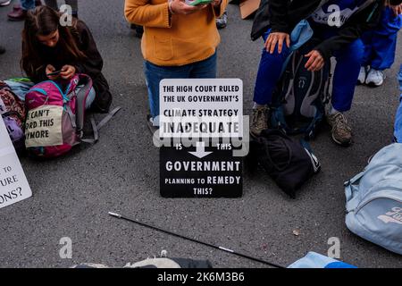 Manifestations de la rébellion de l'extinction, centre de Londres, octobre 2022 Banque D'Images