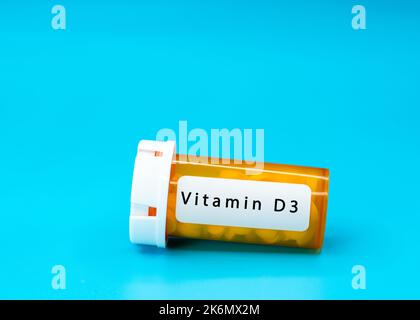 Flacon de vitamine D3, image conceptuelle Banque D'Images