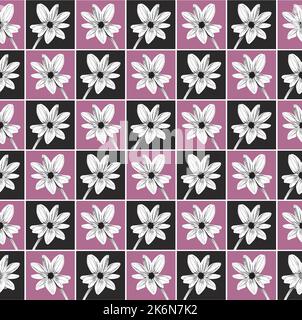 Motif sans couture de fleur de jonquille, illustration botanique vectorielle de haute qualité Illustration de Vecteur